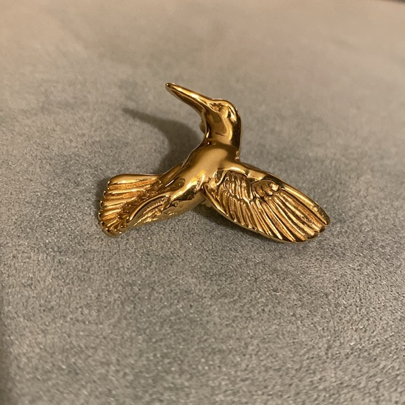 14K Gold Hummingbird Brooch - Picture 5 of 8